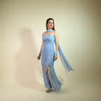 Dusty Blue Lace Dress