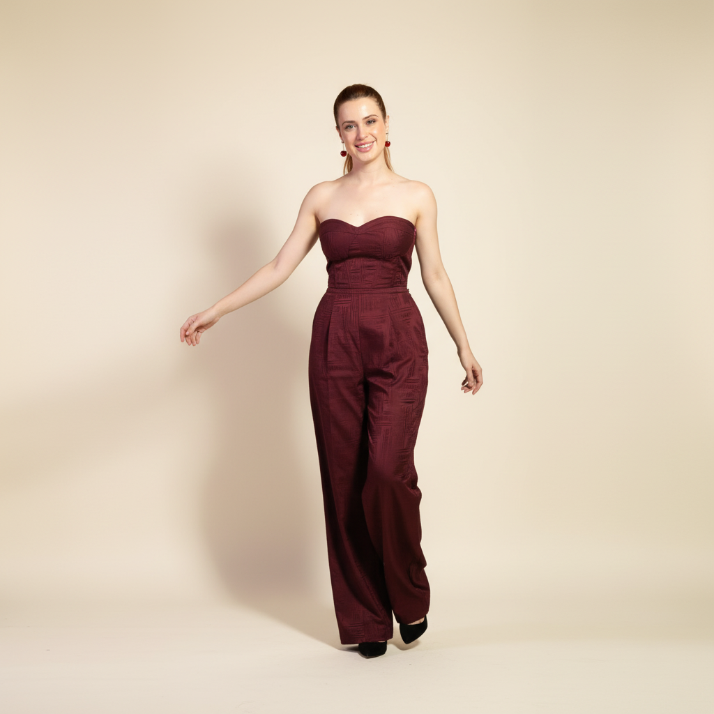 Luna Burgundy Jumpsuit