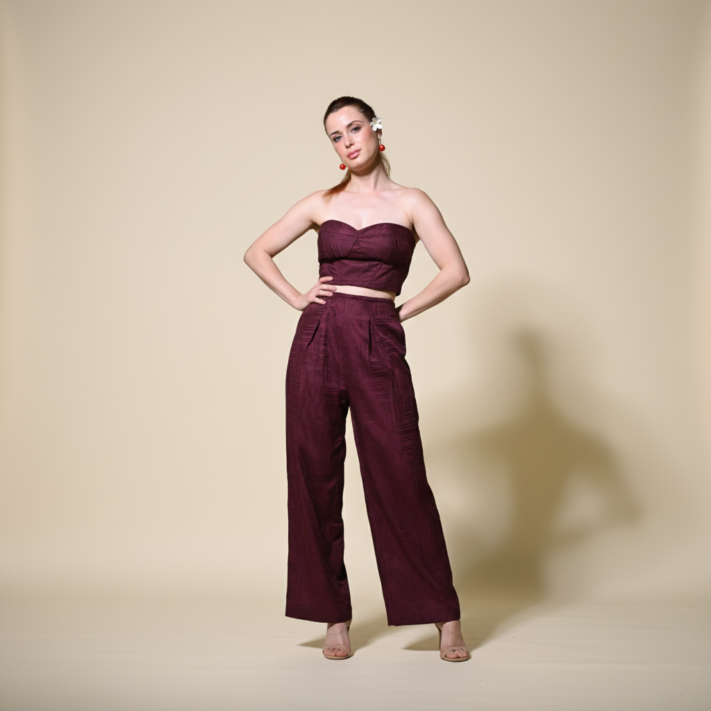 Luna Burgundy Jumpsuit